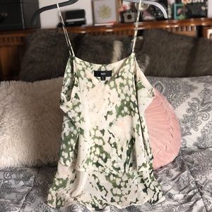 Patterned Ruffle Tank Top